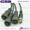 Blindaje IP67 IP68 Conector MIL-C-5015 de 2 pines a cable flexible BNC